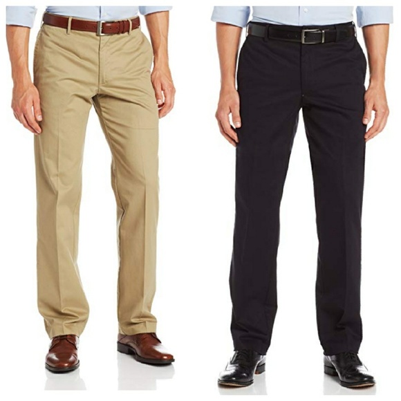 NWT Men/'s IZOD Flat Front Straight Leg Stretch Chino Dress Pants SportFlex Waist